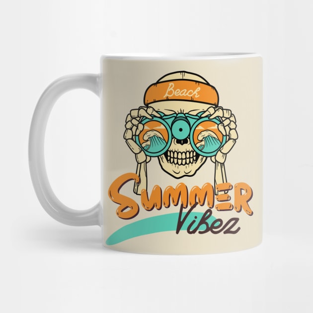 Summer Vibes at the Beach with Cool Skull by Nutrignz